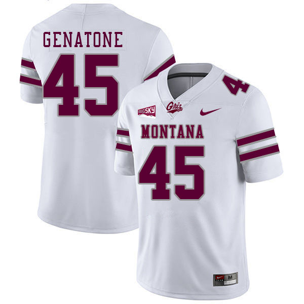 Montana Grizzlies #45 Vincent Genatone College Football Jerseys Stitched Sale-White